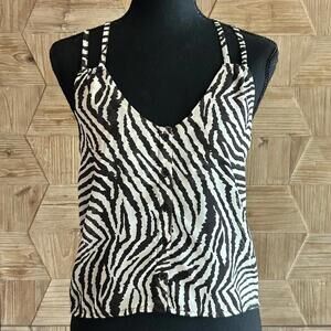 FULL TILT Womens Zebra Print Tank Top Size Small